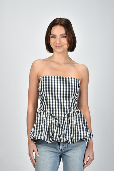 Sage & Ivy top Leona check navy