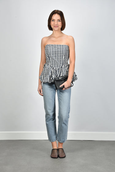 Sage & Ivy top Leona check navy