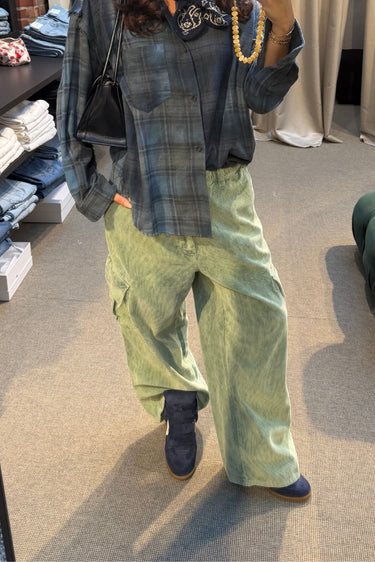 Sea Me Happy broek Romeo Baggy Washed Corduroy eucalyptus