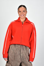Sea Me Happy vest Scottie Zip Up Sweater poppy red