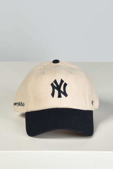 Sporty & Rich cap Yankees Serif Wool AC060610675WH63 ecru/dark navy