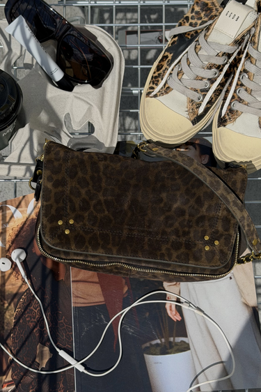 Jerome Dreyfuss crossbody Bobi S 43BOBISCR Imprimé Léopard Kaki