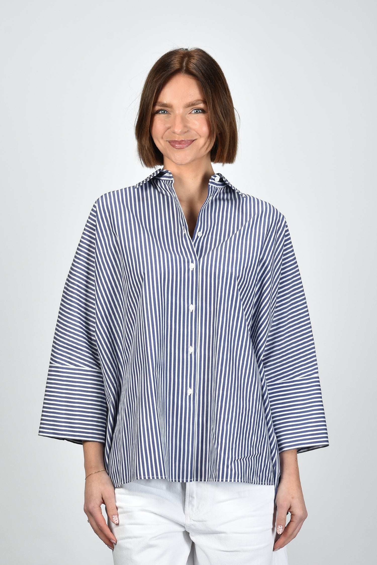 Blouse Hudson blue by Weekend Max Mara with pinstripe – Marjon