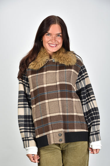 Weekend Max Mara jas WKDDIVINA 001 BROWN MEDIUM CHECK