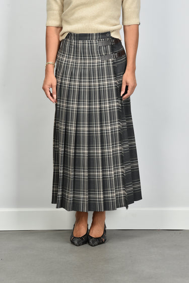 Weekend Max Mara skirt WKDPRISMA 001 DARK GREY TARTAN