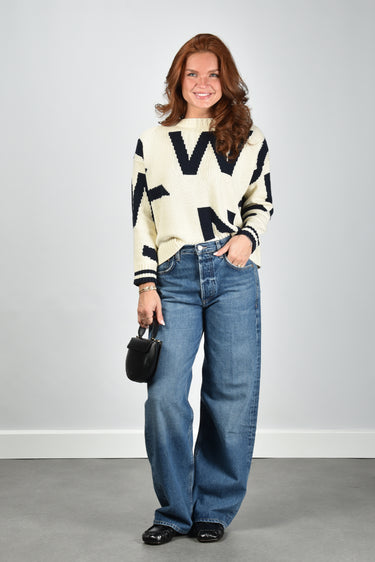 Weekend Max Mara trui Celebre 003 navy writing