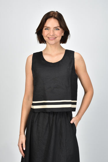 Xirena top Leni X5MRL049 black linen