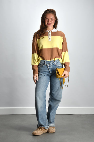 Xirena trui Braxton X9WSS045 camel stripe