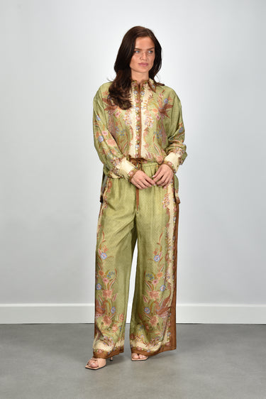 Zimmermann blouse Indra Relaxed Shirt 8686TSS262 khaki scarf floral
