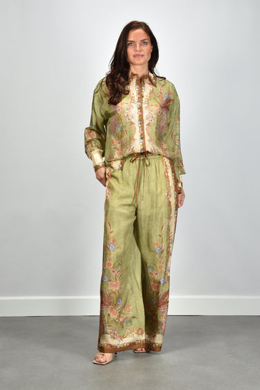 Zimmermann broek Indra Relaxed Pant 6251PSS262 khaki scarf floral