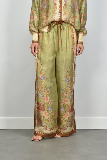 Zimmermann broek Indra Relaxed Pant 6251PSS262 khaki scarf floral