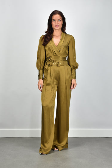 Zimmermann broek Silk Tuck Pant 2151PF26R olive
