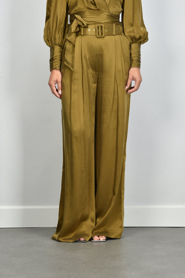 Zimmermann broek Silk Tuck Pant 2151PF26R olive