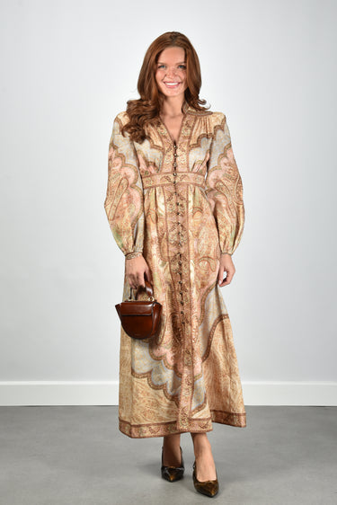 Zimmermann jurk Wanderlust Plunge Midi 5753DRS262 tapestry multi