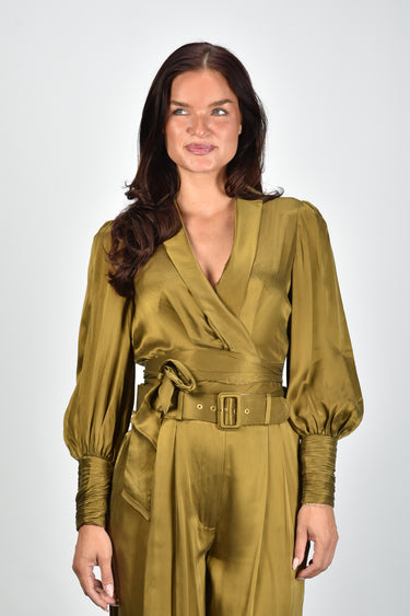 Zimmermann t-shirt Silk Wrap Top 4913TF26R olive