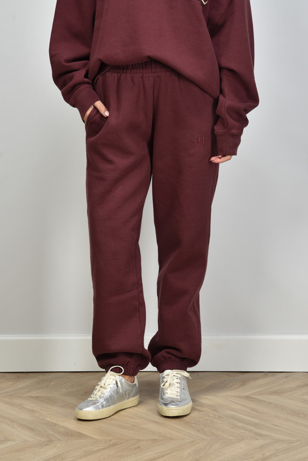 Anine Bing broek met elastiek Karter A-03-10597-RED4 rood