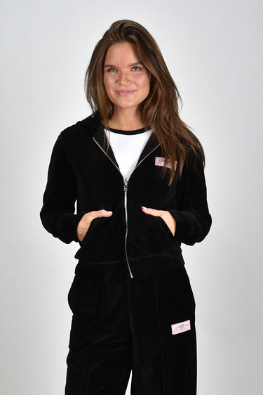 Ganni cropped vest with zipper black