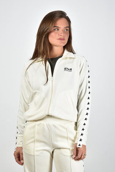 Golden Goose vest long sleeves with iconic stars cream