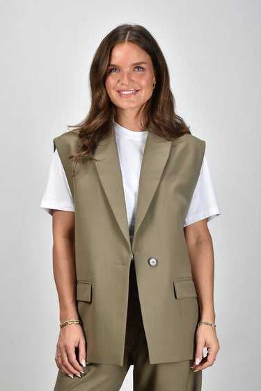 IRO Cynesa gilet with flap pockets green - Main Image