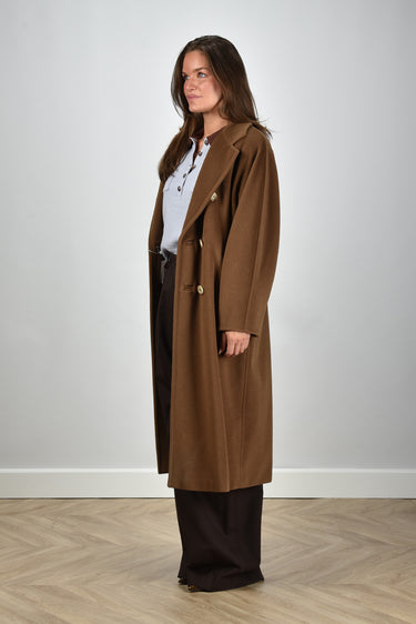 max mara madame coat tobacco Buy 'S Max Mara MaxMara Madame 101801 Classic Double-Face Wool in Tobacco Color. 1018012306010-3MADAME welt pockets on the front Central rear slit Fabric 100% virgin wool Madame Belted Double-breasted Coat -
