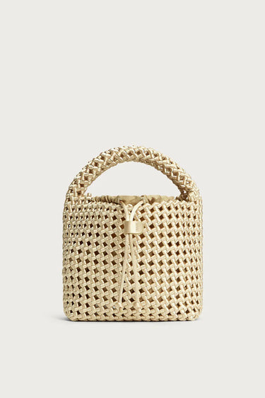 Marrea handtas Basket Open Weave champagne satin