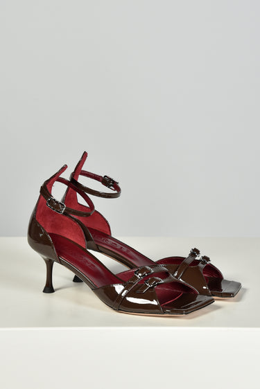 Morobe sandals ANNIE 09 chocolate patent leather