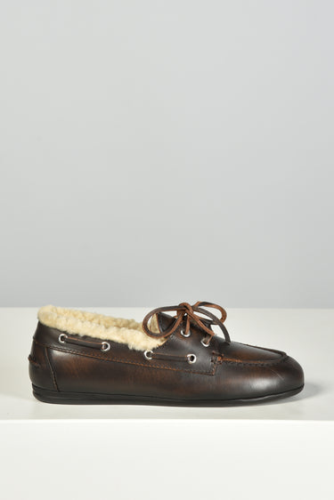 Posa loafer Boat Loafer Brushed - Fur leather PW30-205 coffee
