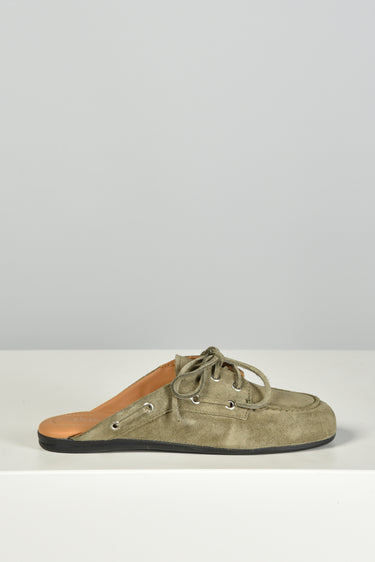 Posa loafers Boat Loafer Mule - Brushed Suede PW48-801 khaki