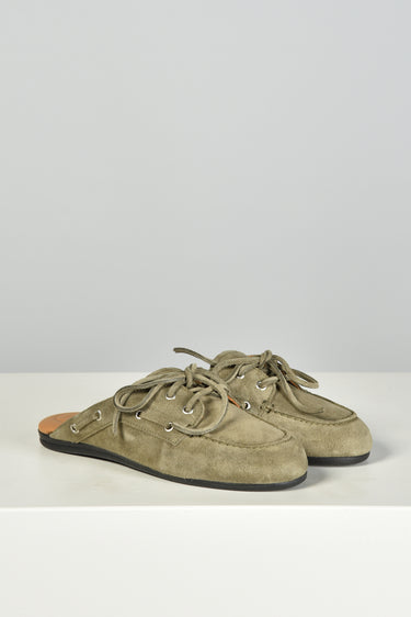 Posa loafers Boat Loafer Mule - Brushed Suede PW48-801 khaki