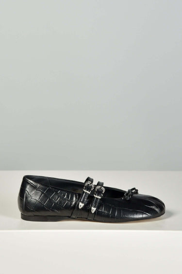 Posa ballerina flats Vita Western Croco PW226-600 black