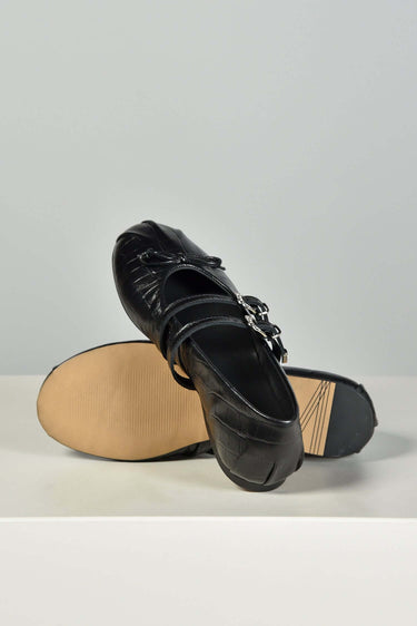 Posa ballerina flats Vita Western Croco PW226-600 black
