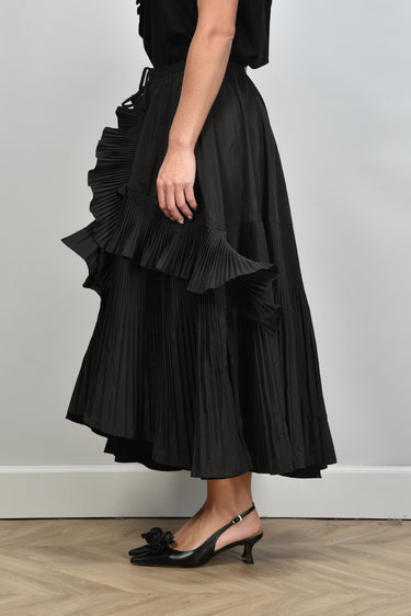 Psophia skirt with ruffles 222SKT2241 black - Main Image