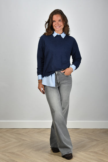 Les Tricots de Lea trui Marinette 37043 marine