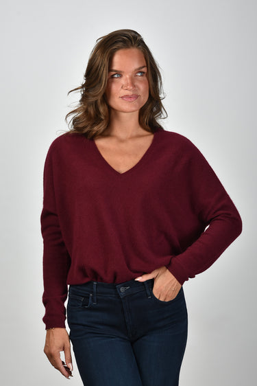 Les Tricots de Lea trui Monjakoe 37049 burgundy