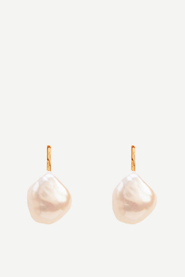 Wouters &amp; Hendrix earrings Leverback with Pearl ESC032 gold-plated silver
